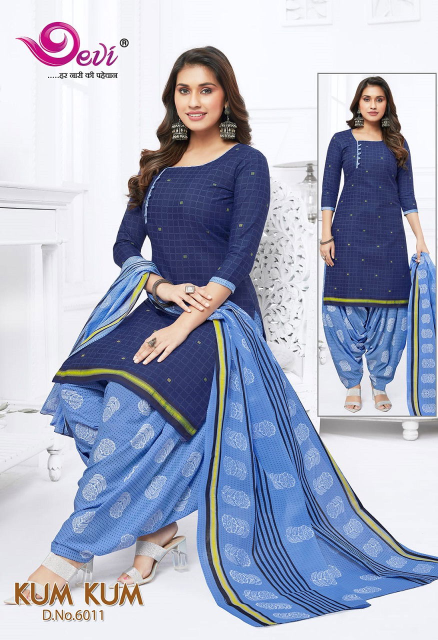 Devi Kum Kum Patiyala 6 Regular Wear Wholesale Readymade Cotton Dress
